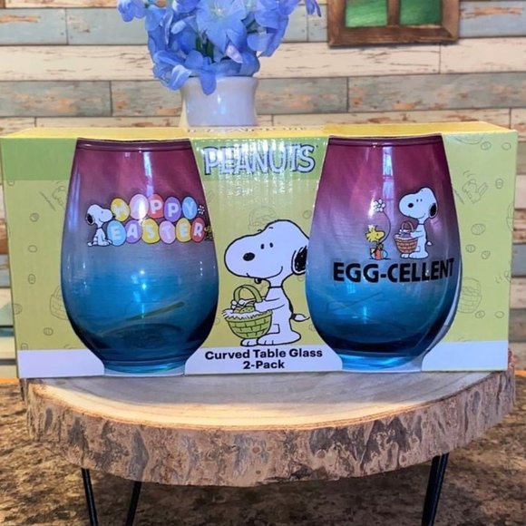 Snoopy Peanuts Easter Stemless Glass Set - Picture 1 of 5
